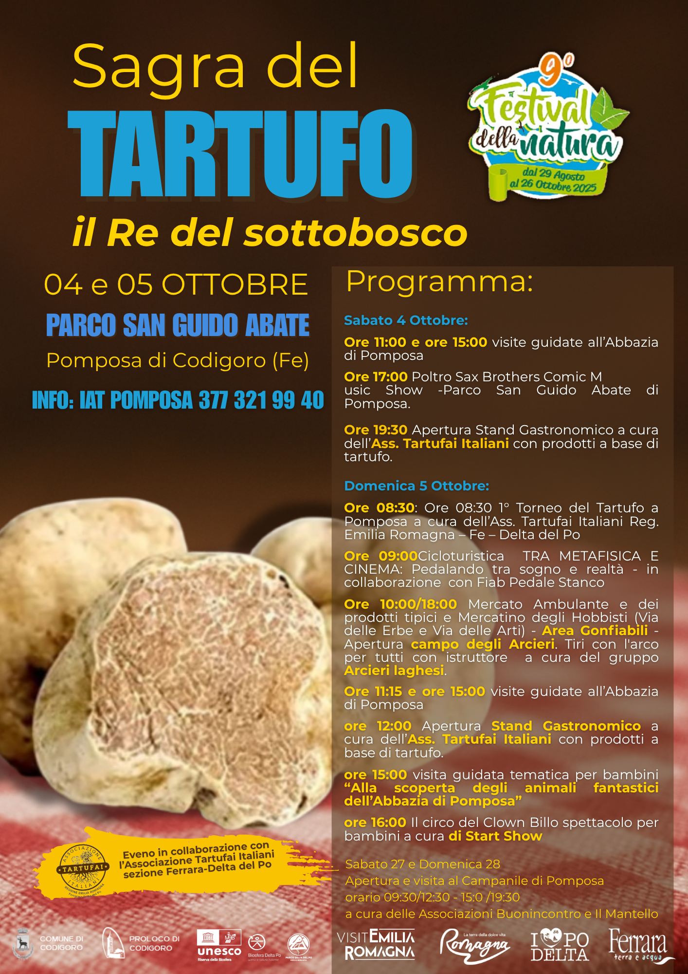 locandina della sagra del tartufo con il programma