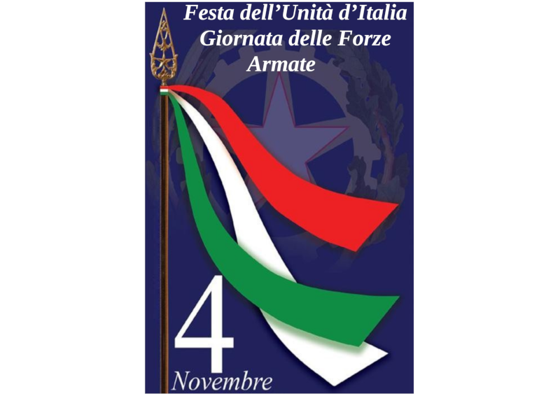 FESTA DELL'UNITA' NAZIONALE E GIORNATA DELLE FORZE ARMATE  MARTEDÌ 4 NOVEMBRE